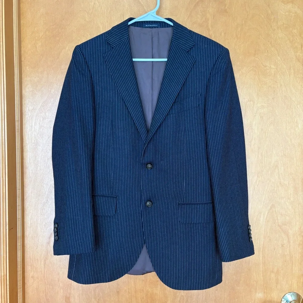 Suitsupply Lazio Suit Jacket Mens 46/36R Navy Pinstripe Drago Super 130s Wool
